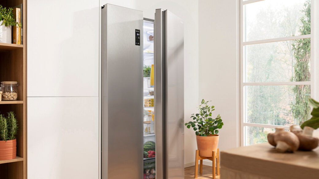 Gorenje side by side refrigerator in neutral room