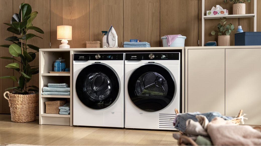 Rainy autumn laundry routine with Gorenje tumble dryer, smart drying features and easier clothes care for comfortable everyday living.